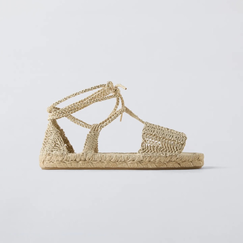 Zara Tan Woven Kids Sandals SIZE 1